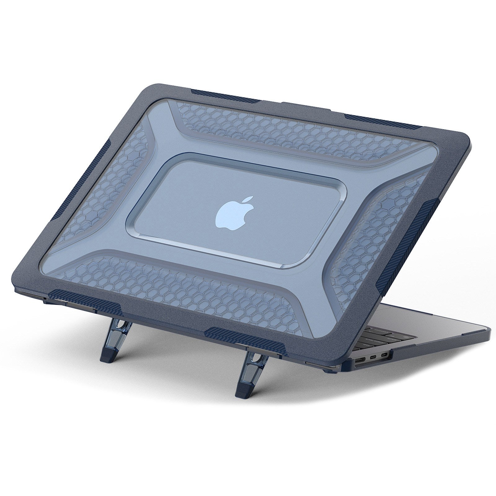 For MacBook Air 13 inch (2022) (M2 A2681) Protective Case Anti-Scratch Laptop Hard PC Case with Kickstand - Sapphire For MacBook Air 13 inch (2022) (M2 A2681) Protective Case Anti-Scratch Laptop Hard PC Case with Kickstand - Sapphire